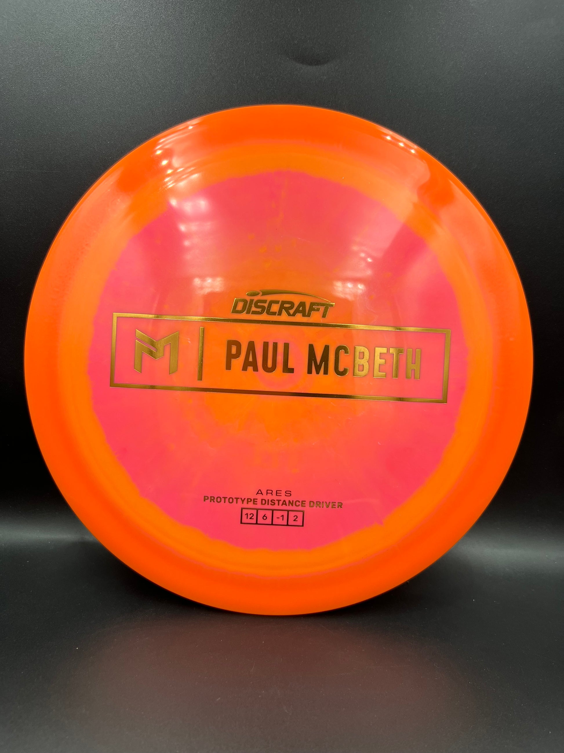 Discraft Paul McBeth Prototype Ares Orange Pink Orange Stamp - 174g