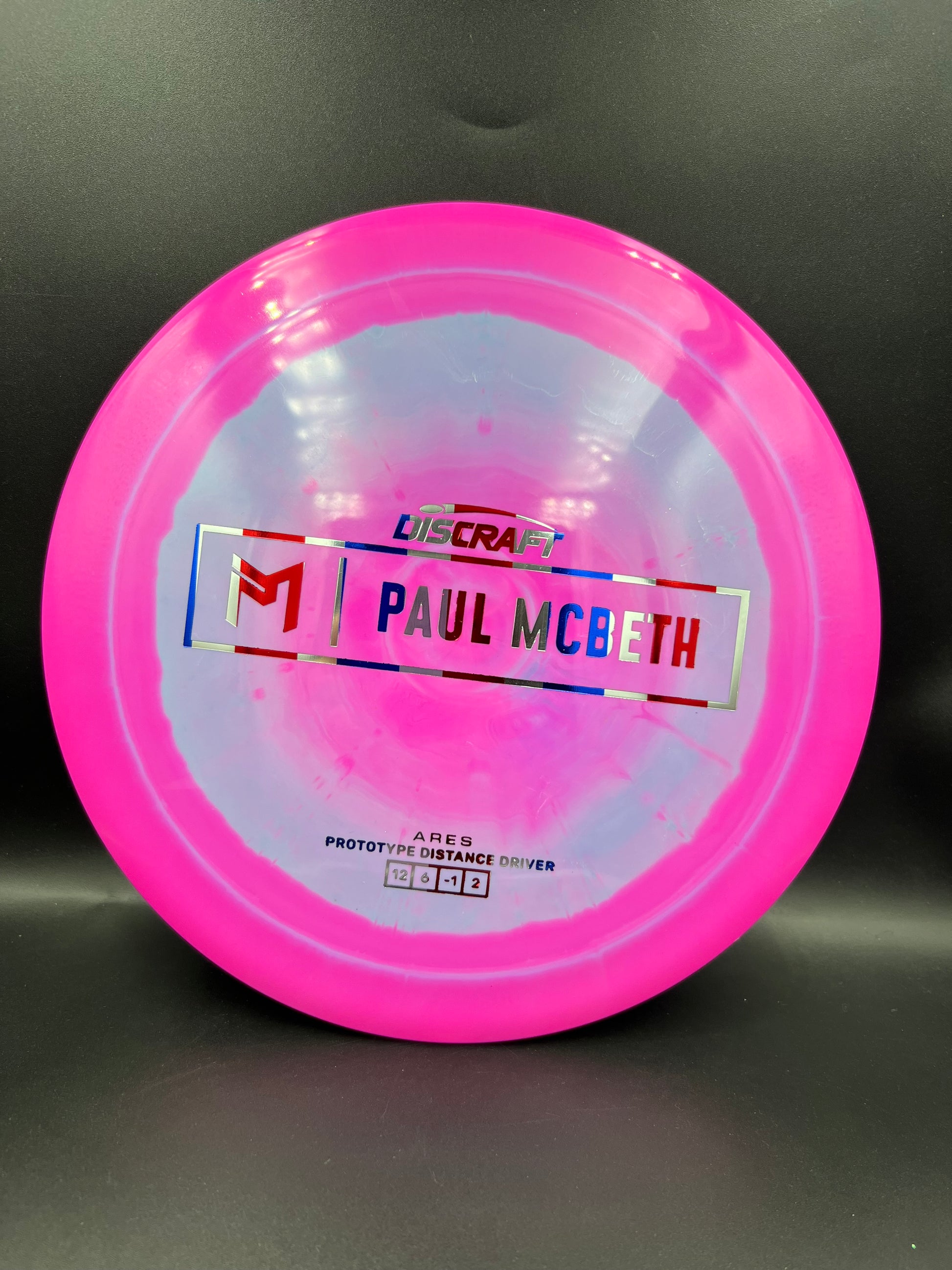 Discraft Paul McBeth Prototype Ares Pink Flag Stamp - 174g