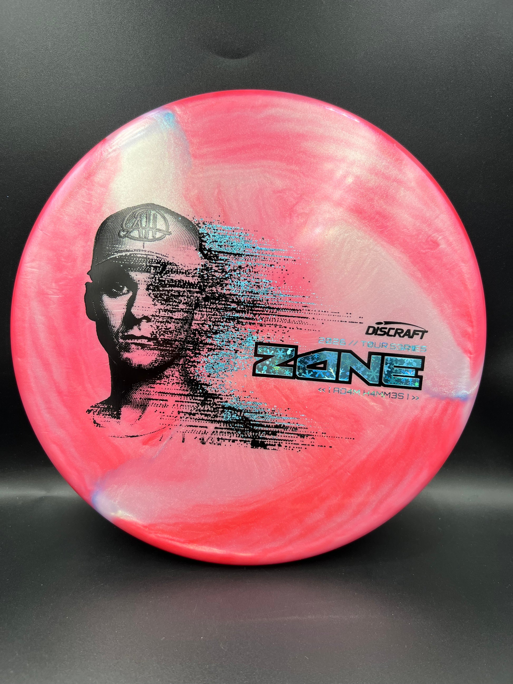 Discraft Adam Hammes Zone 2026 Tour Series Pinkish Red Snowflake Stamp - 173g