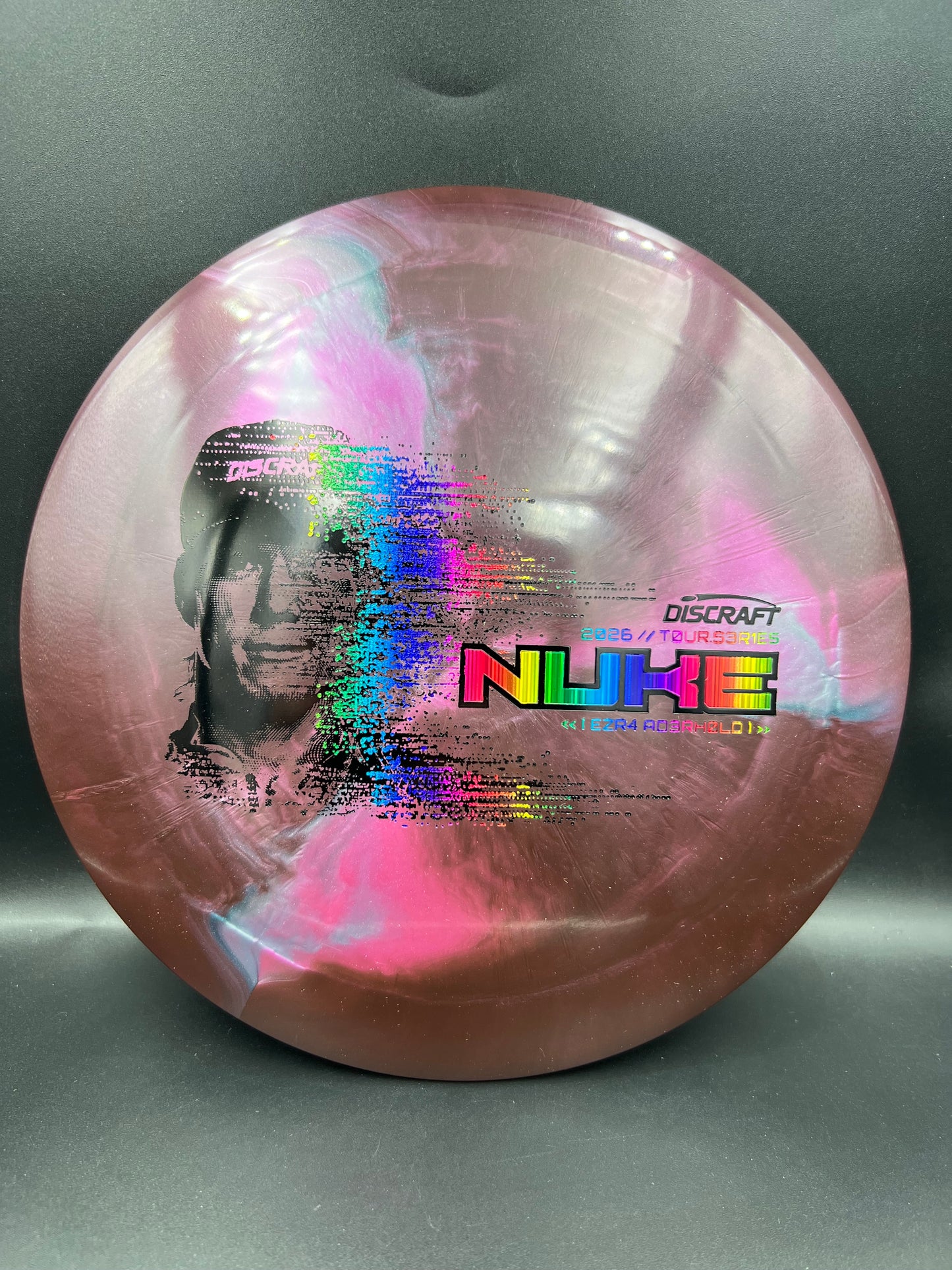 Discraft Ezra Aderhold Nuke 2026 Tour Series Dark Purple Pink Rainbow Stamp - 172g