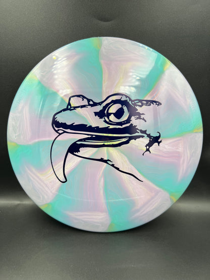 Mint Apex Swirl Salamander Face - Teal Pink Black Stamp - 168g