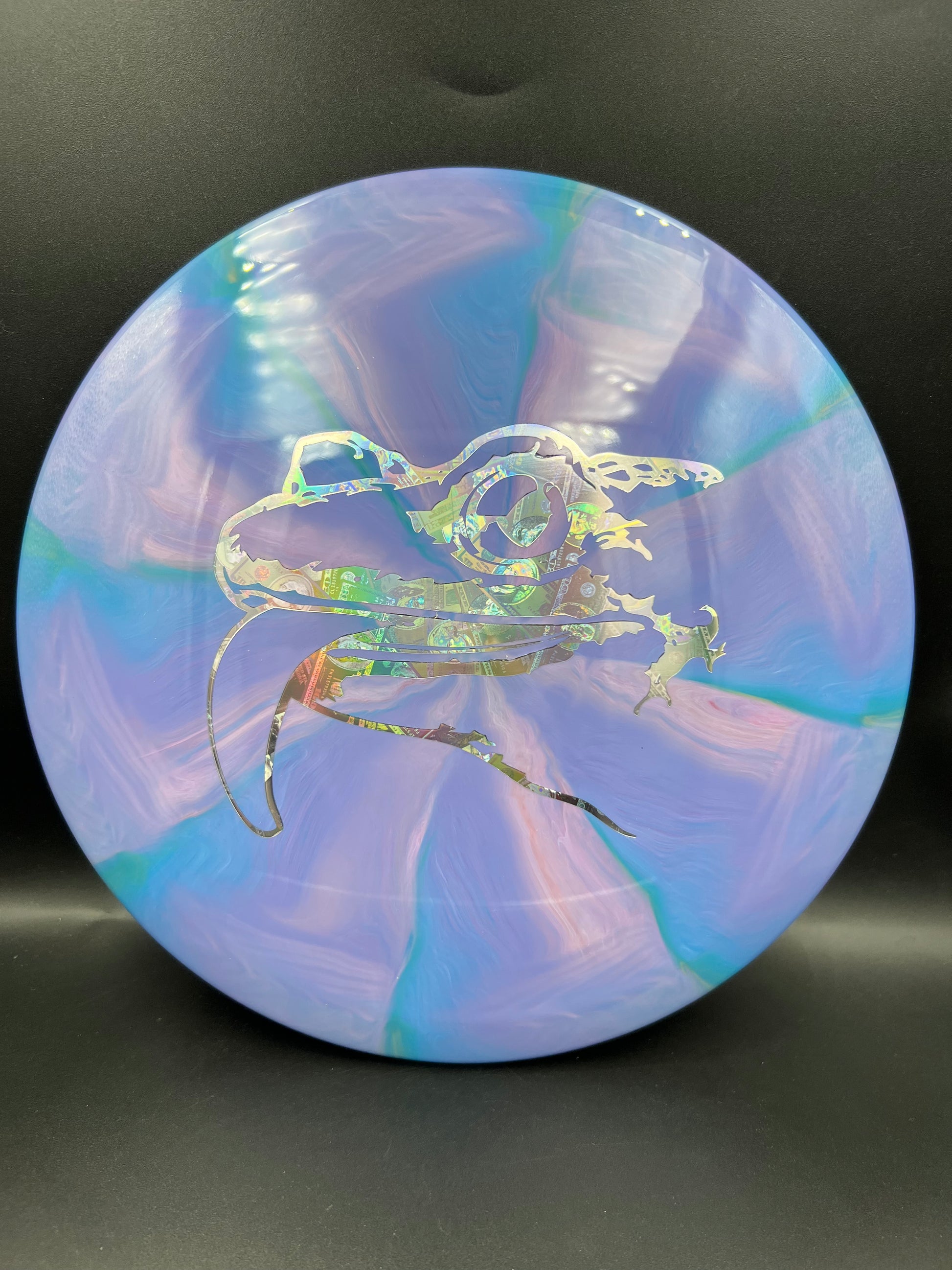 Mint Apex Swirl Salamander Face - Blue Pink Purp Money Stamp - 174g