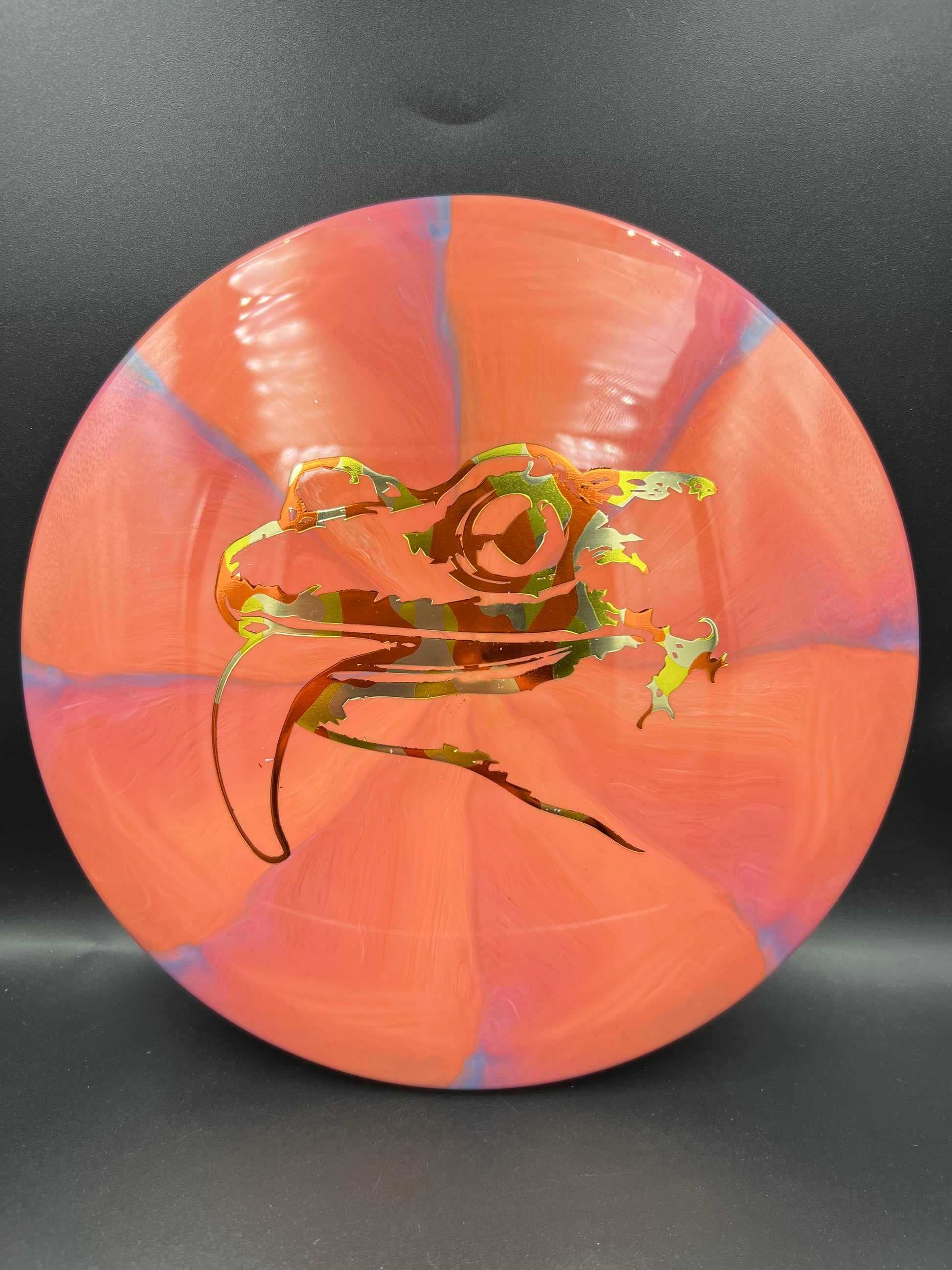 Mint Apex Swirl Salamander Face - Orange Pink Candy Corn Camo Stamp - 173g