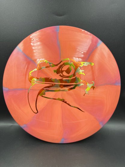 Mint Apex Swirl Salamander Face - Orange Pink Candy Corn Camo Stamp - 173g