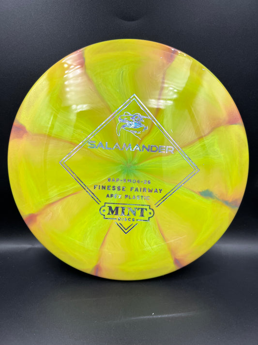 Mint Apex Swirl Salamander Stock - Greenish Yellow Money Stamp - 168g