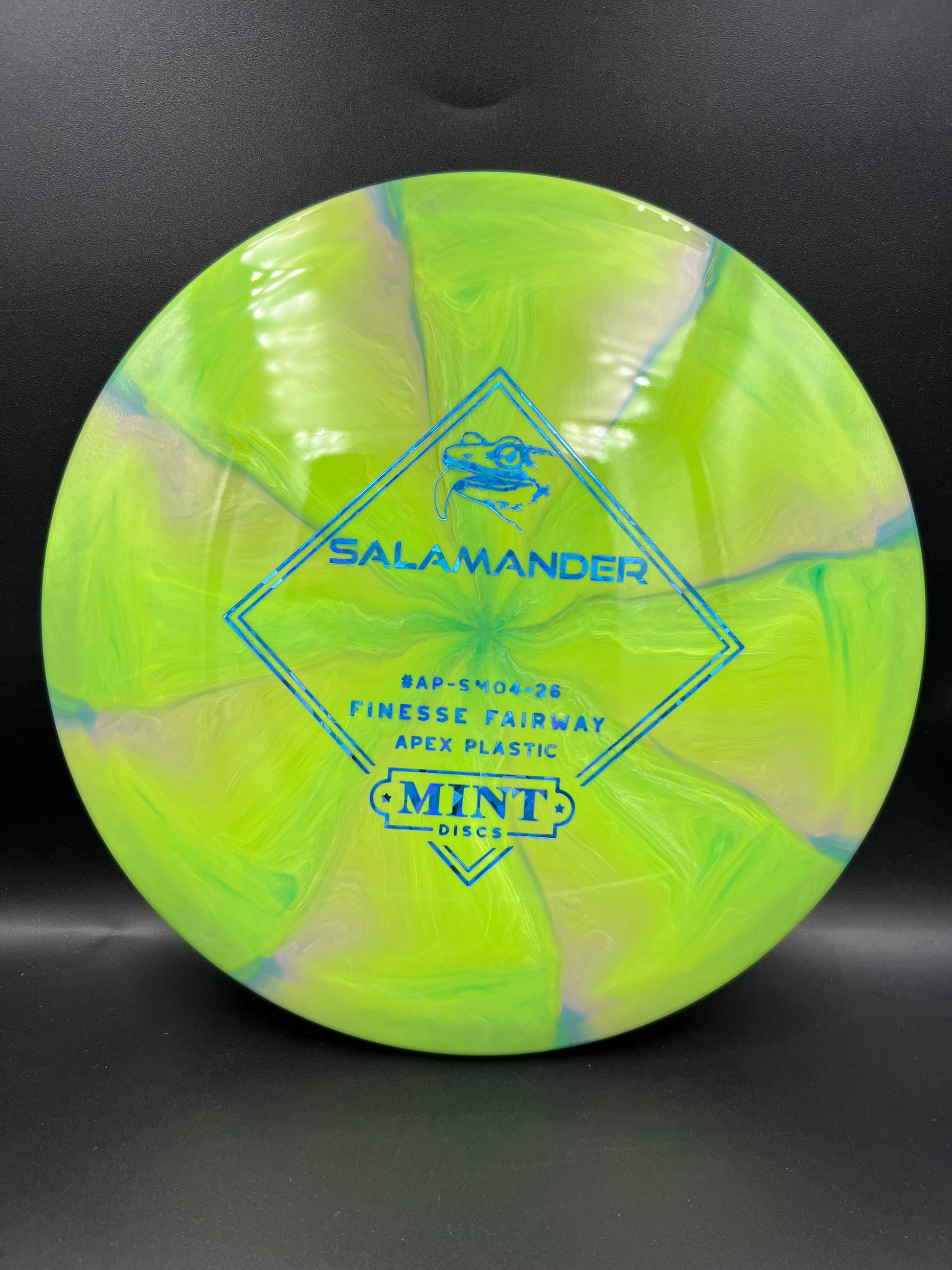 Mint Apex Swirl Salamander Stock - Green Blue Shatter Stamp - 174g