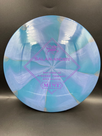 Mint Apex Swirl Salamander Stock - Dark Blue Purp Purple Stamp - 168g