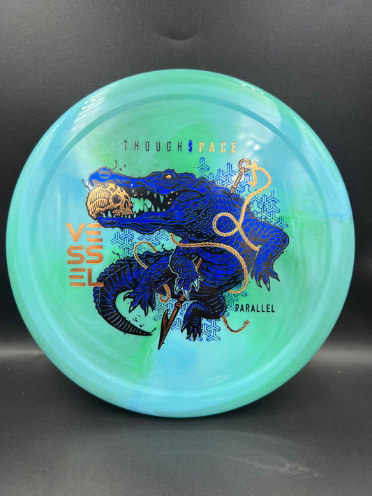 Thoughtspace Parallel Vessel Teal Blue Bronze Stamp - 172g