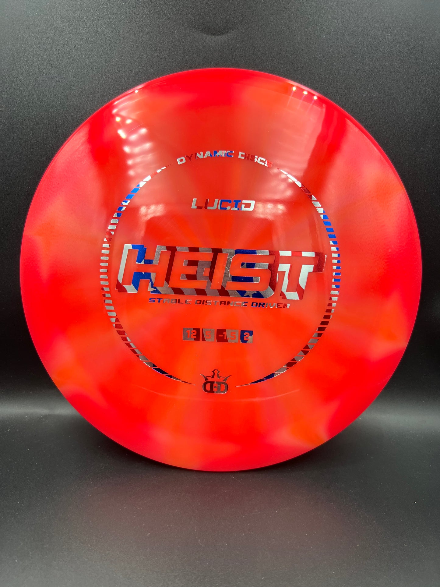 Dynamic Discs Lucid Heist Dark Pink Flag Stamp - 175g