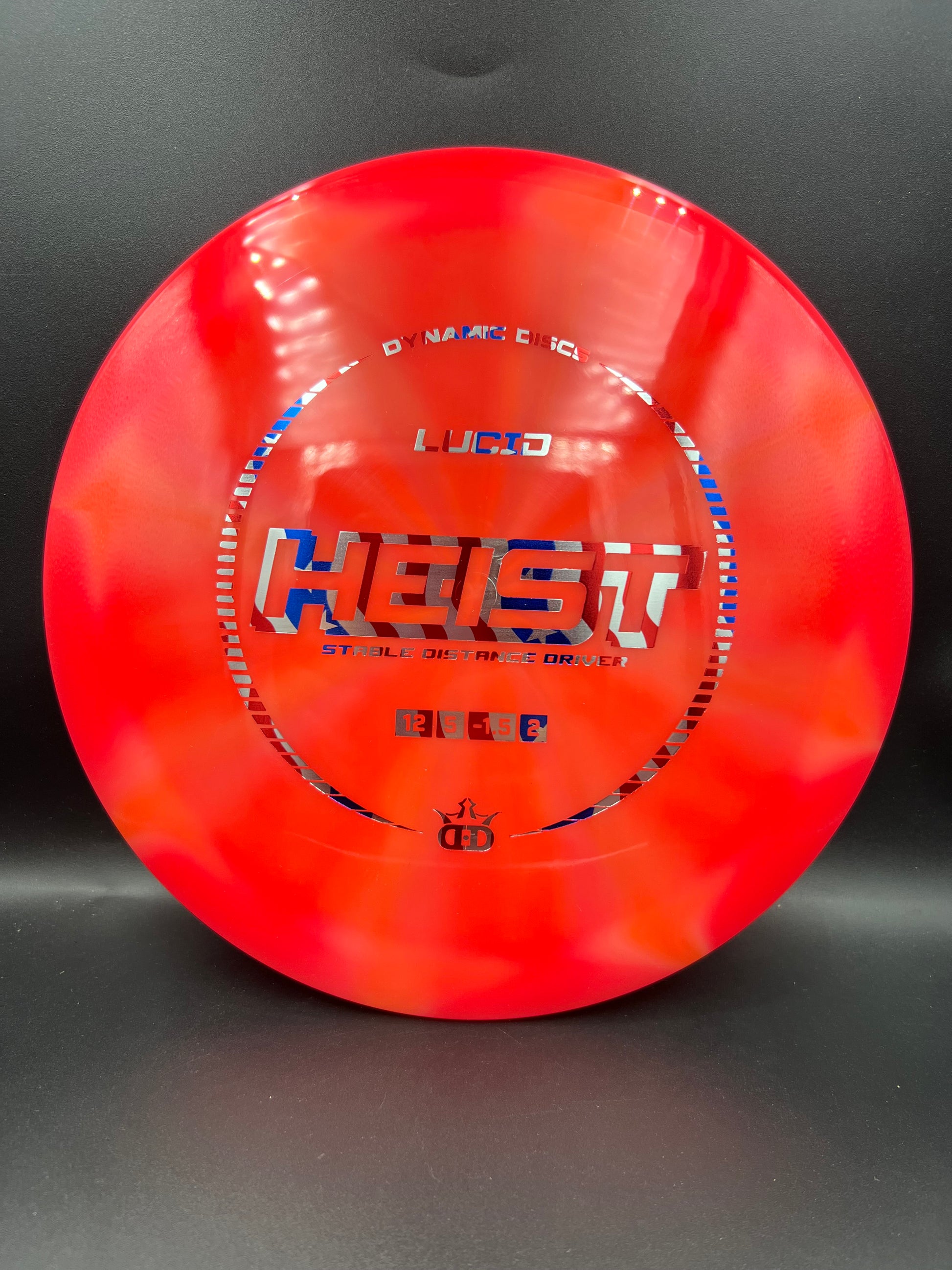 Dynamic Discs Lucid Heist Dark Pink Flag Stamp - 175g