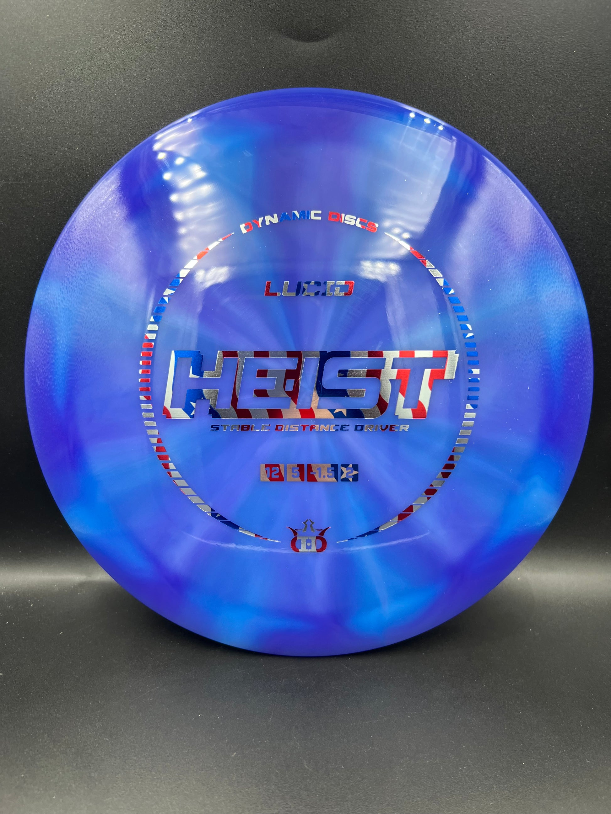 Dynamic Discs Lucid Heist Dark Purple Blue Flag Stamp - 173g