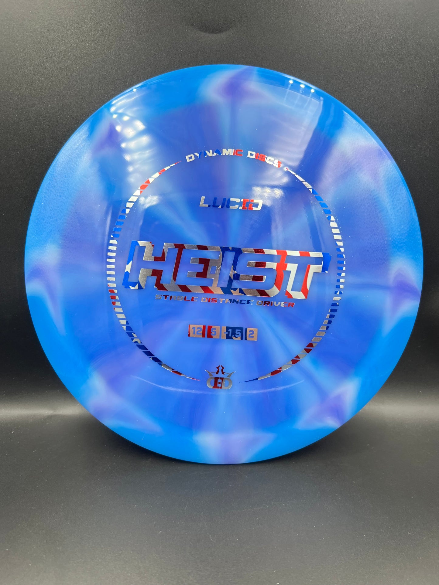 Dynamic Discs Lucid Heist Light Blue Purple Flag Stamp - 173g