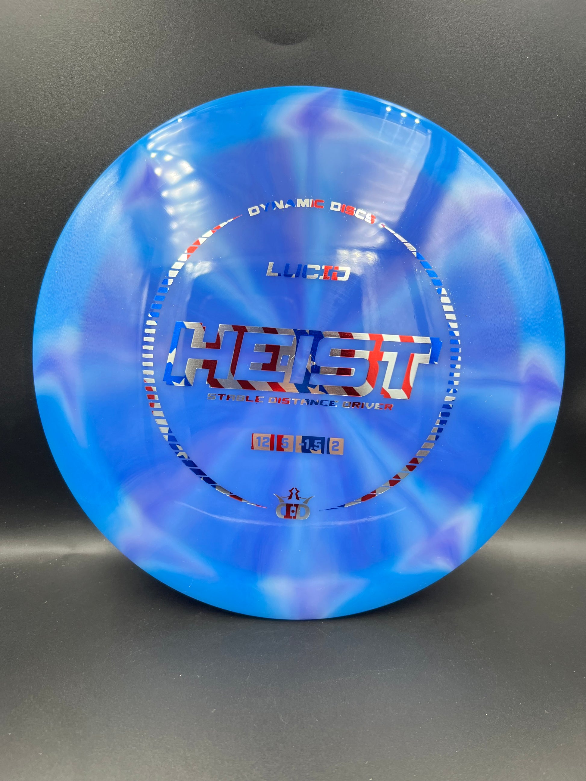Dynamic Discs Lucid Heist Light Blue Purple Flag Stamp - 173g