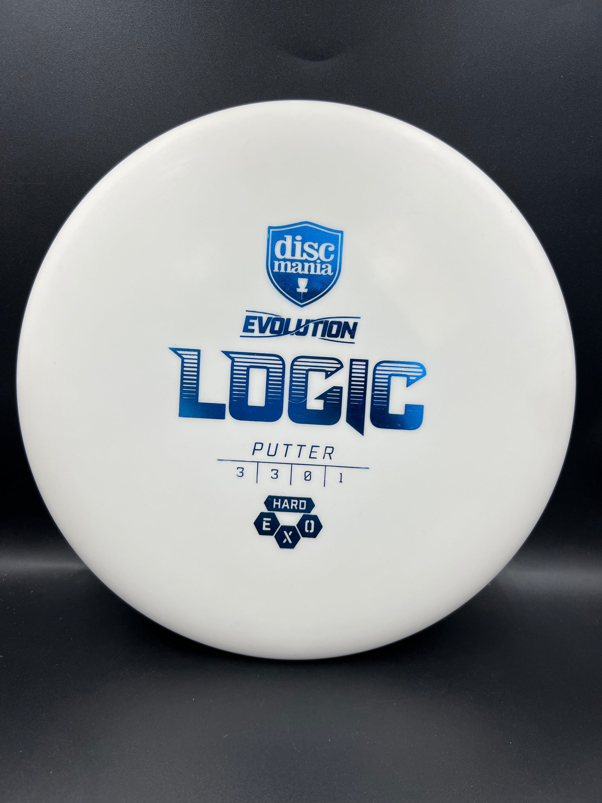Discmania Evolution Exo Logic Hard - White Blue Stamp - 175g (Storage Scuffs Discount)