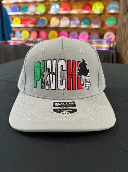 Pinche Arbol Disc Golf Hat Light Gray Mexican Flag Color Logo (Dallas Hat Co)