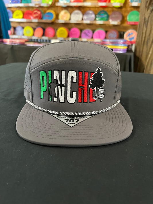 Pinche Arbol Disc Golf Hat Dark Gray Mexican Flag Color Logo (Kamel 707)