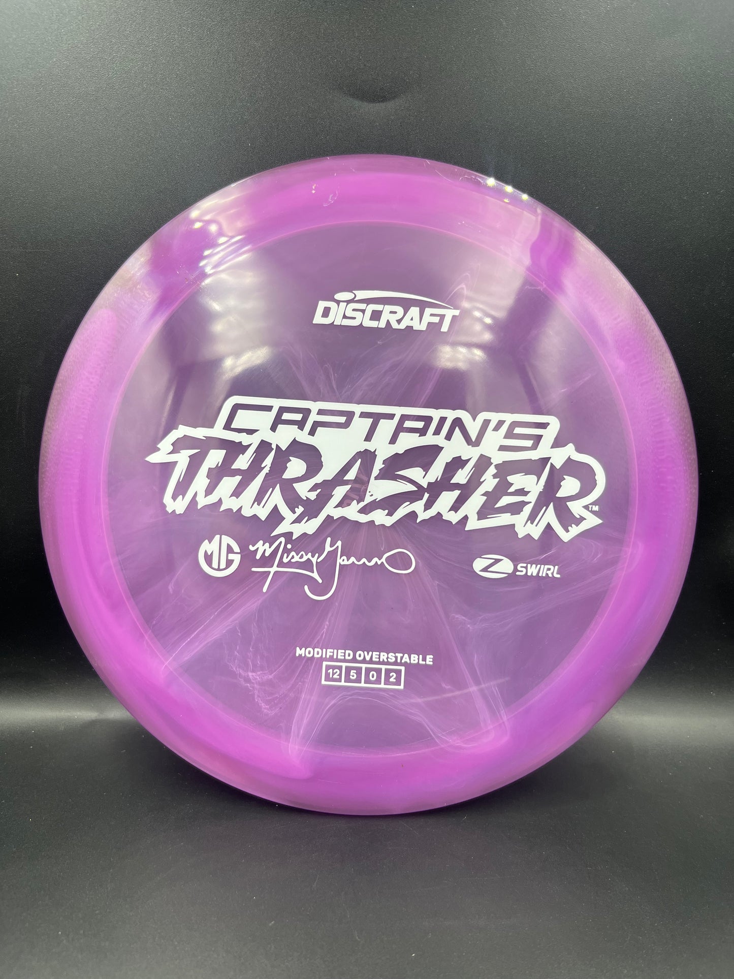 Discraft 2026 Missy Gannon Z-Swirl Captain’s Thrasher Light Purple White Stamp - 171g