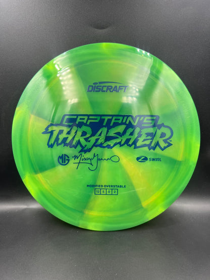 Discraft 2026 Missy Gannon Z-Swirl Captain’s Thrasher Green Yellow Dark Blue Stamp - 172g