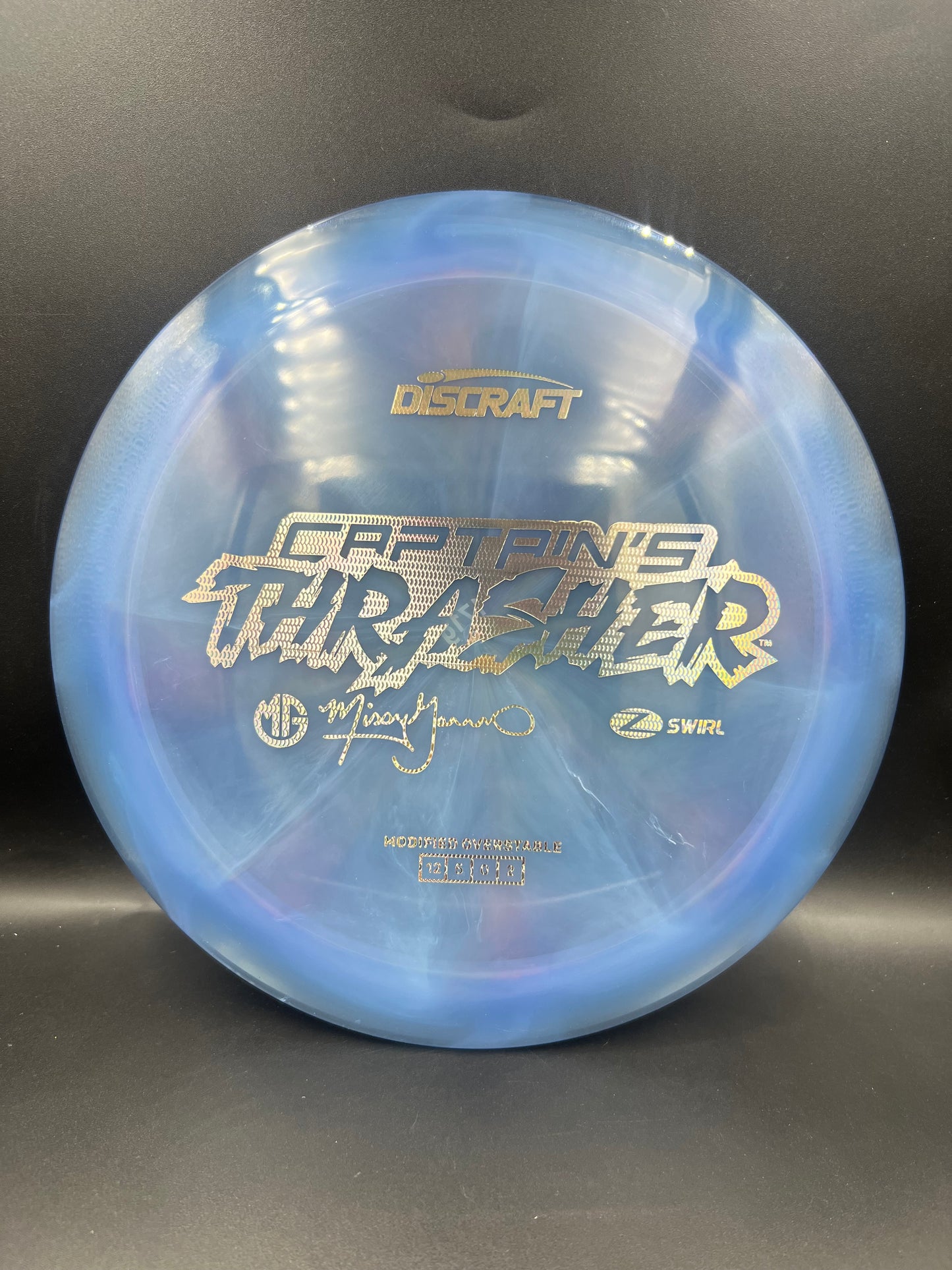 Discraft 2026 Missy Gannon Z-Swirl Captain’s Thrasher Ice Blue Reflective Stamp - 171g