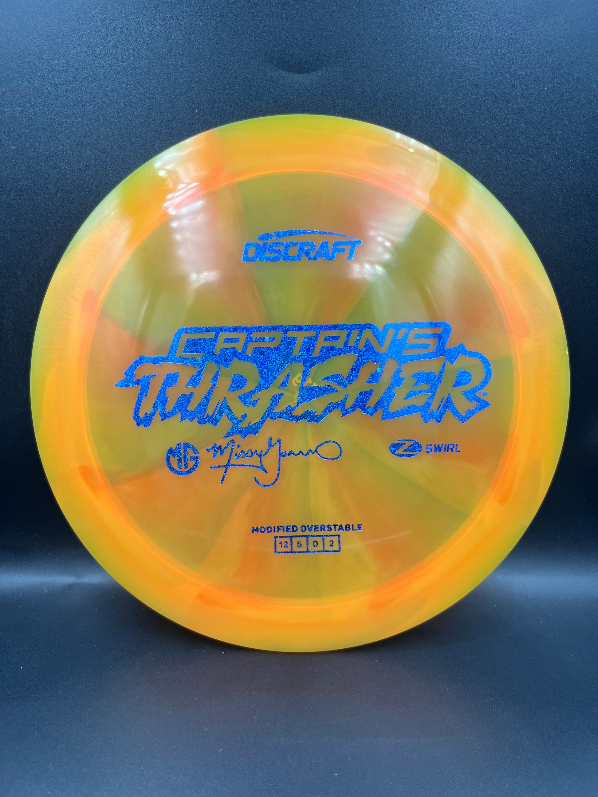 Discraft 2026 Missy Gannon Z-Swirl Captain’s Thrasher Orange Blue Glitter Stars Stamp - 171g