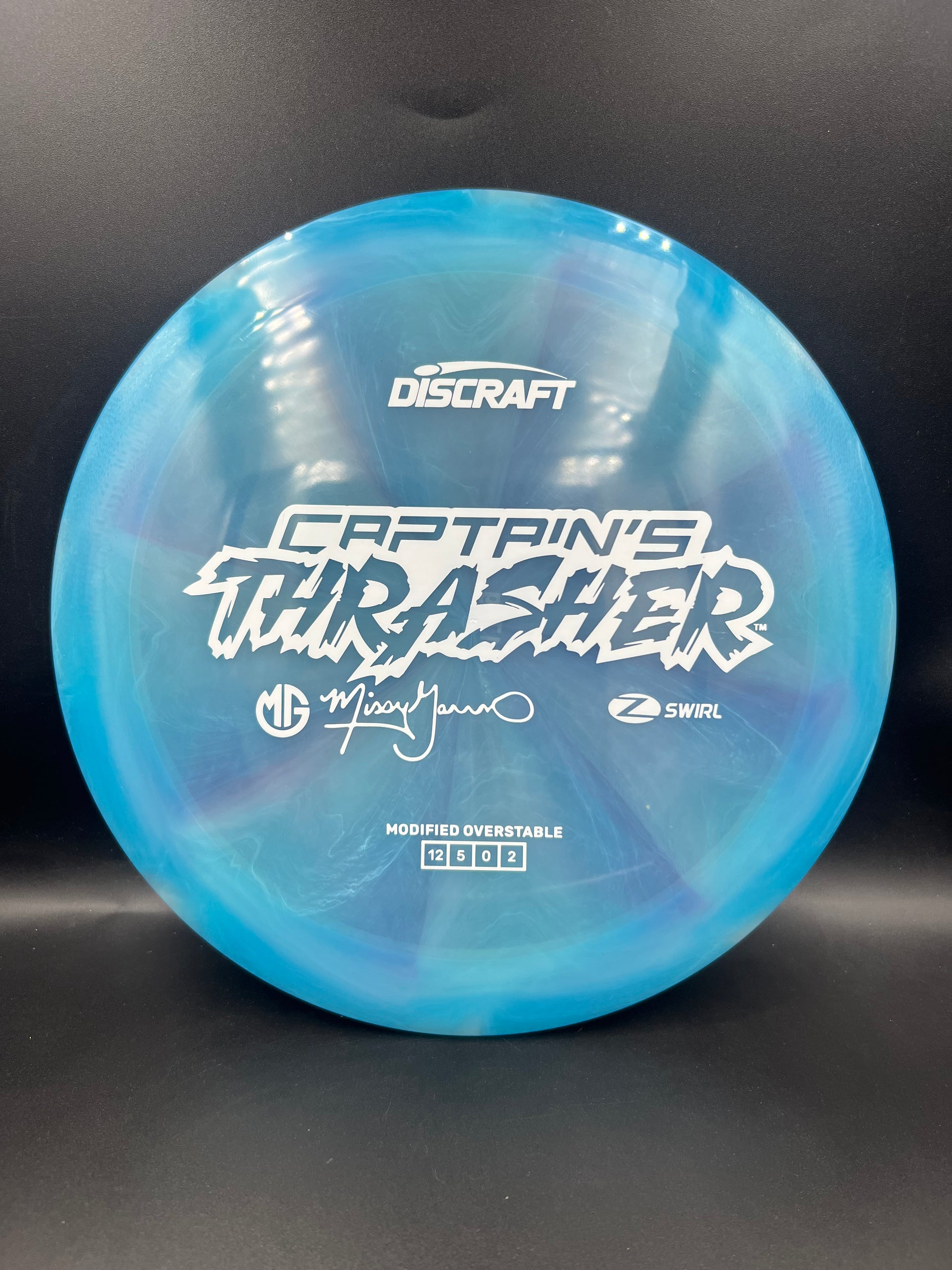 Discraft 2026 Missy Gannon Z-Swirl Captain’s Thrasher Light Blue White Stamp - 172g