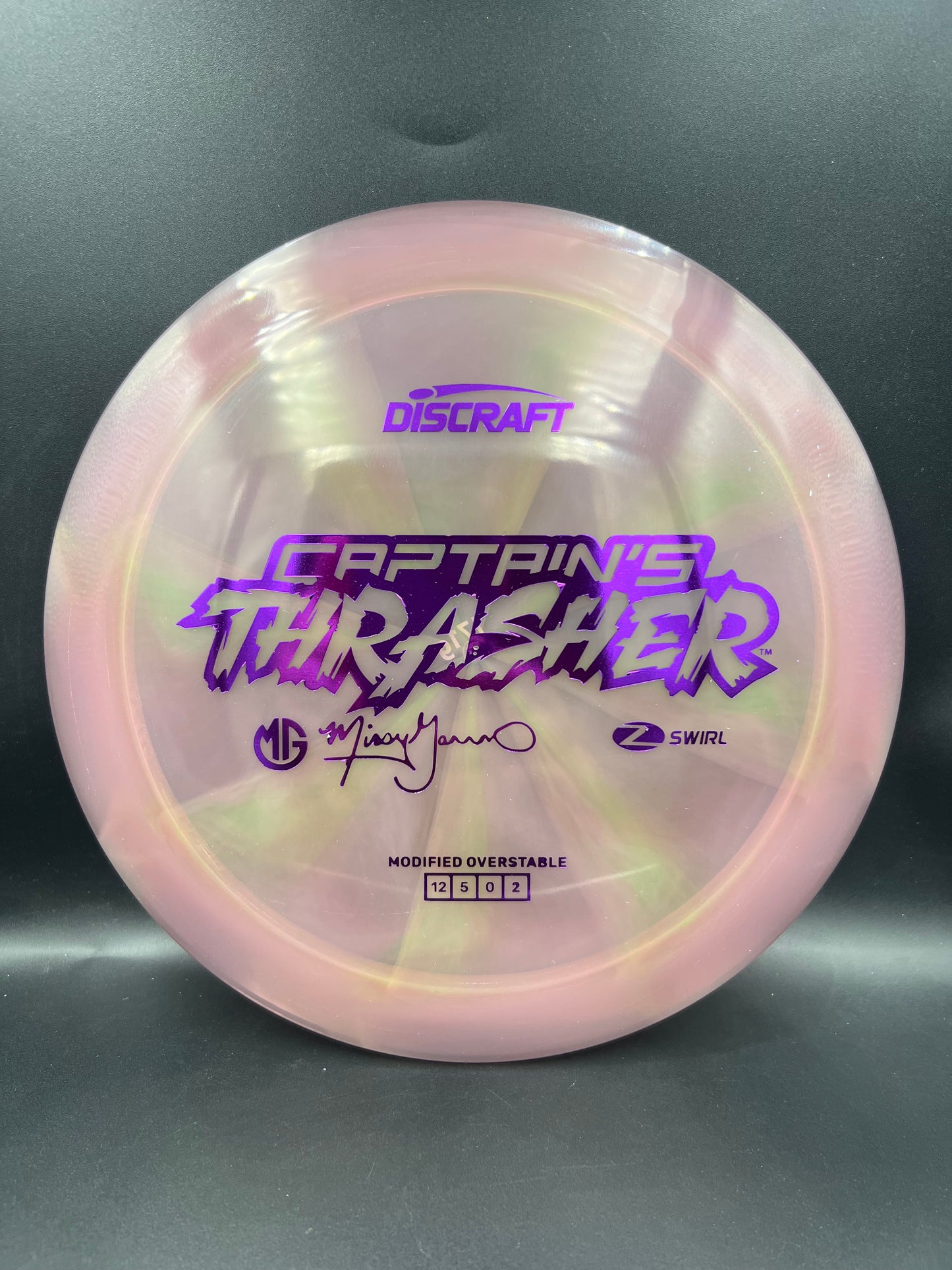 Discraft 2026 Missy Gannon Z-Swirl Captain’s Thrasher Purple Smoke Purple Stamp - 171g
