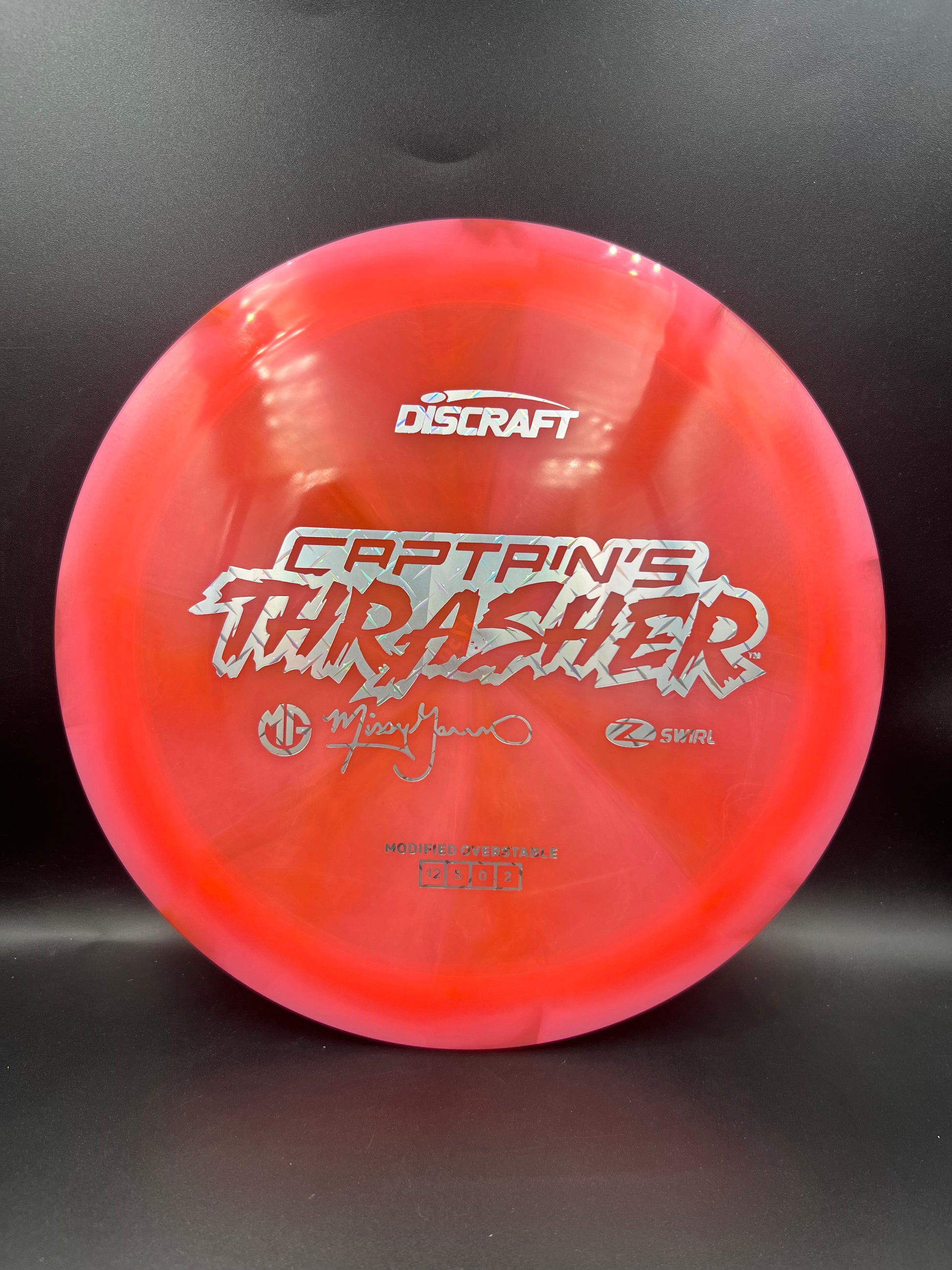 Discraft 2026 Missy Gannon Z-Swirl Captain’s Thrasher Pink Strawberry Metal Plate Stamp - 173g