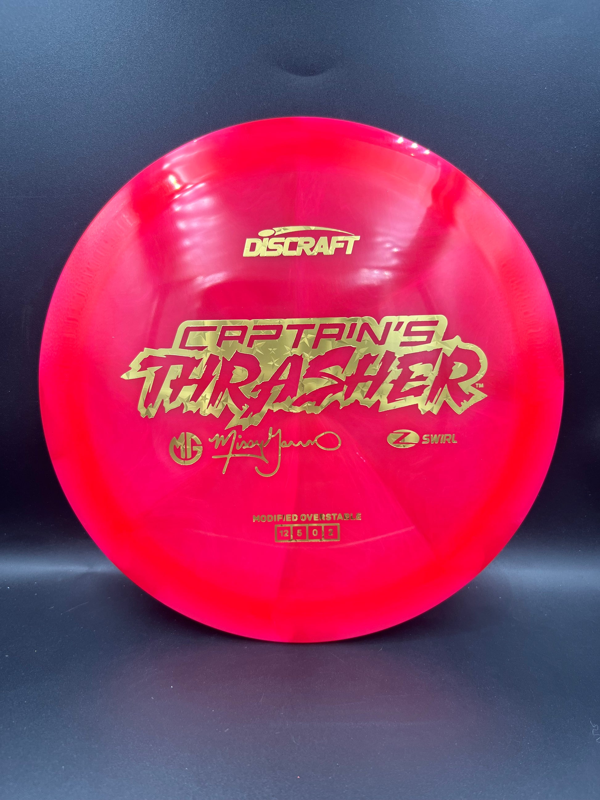Discraft 2026 Missy Gannon Z-Swirl Captain’s Thrasher Dark Pink Gold Stars Stamp - 173g