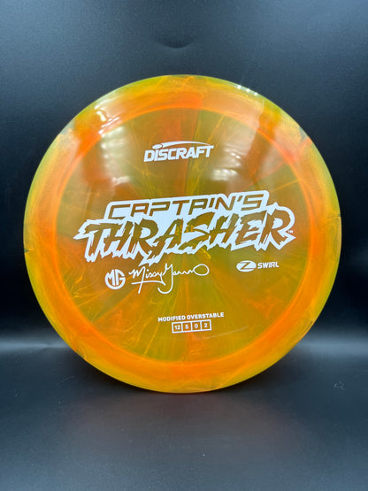Discraft 2026 Missy Gannon Z-Swirl Captain’s Thrasher Yellow Orange White Stamp - 172g