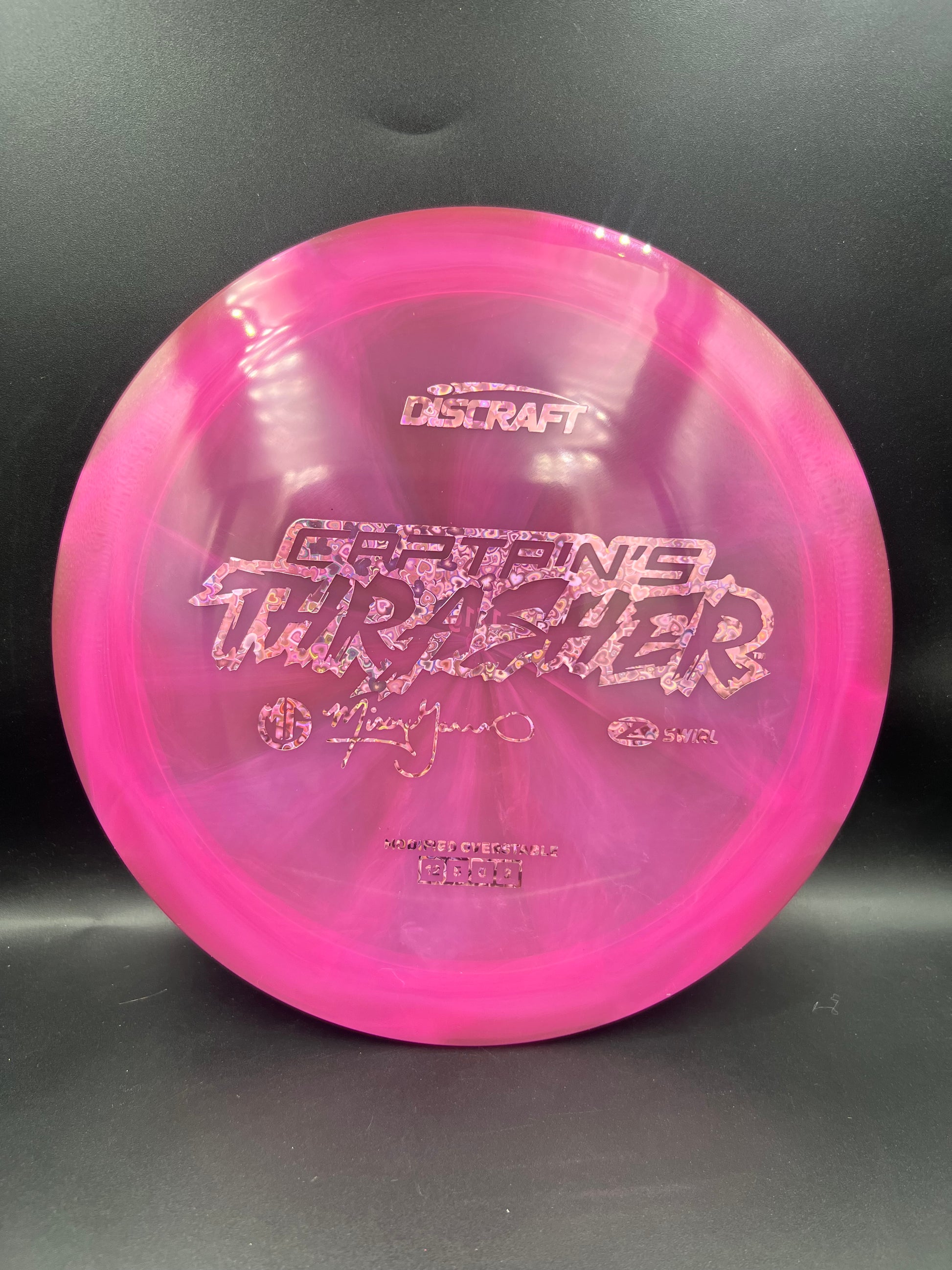 Discraft 2026 Missy Gannon Z-Swirl Captain’s Thrasher Pink Pink Hearts Stamp - 171g