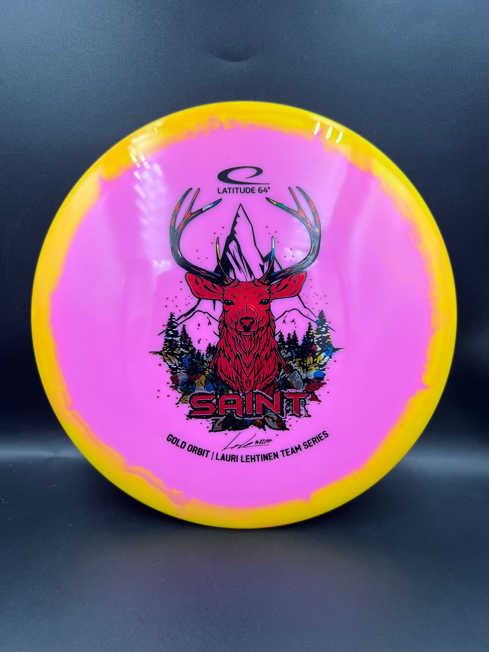 Latitude 64 Gold Orbit Saint - Lauri Lehtinen Team Series Yellow Pink Red Wonderbread Stamp - 173g