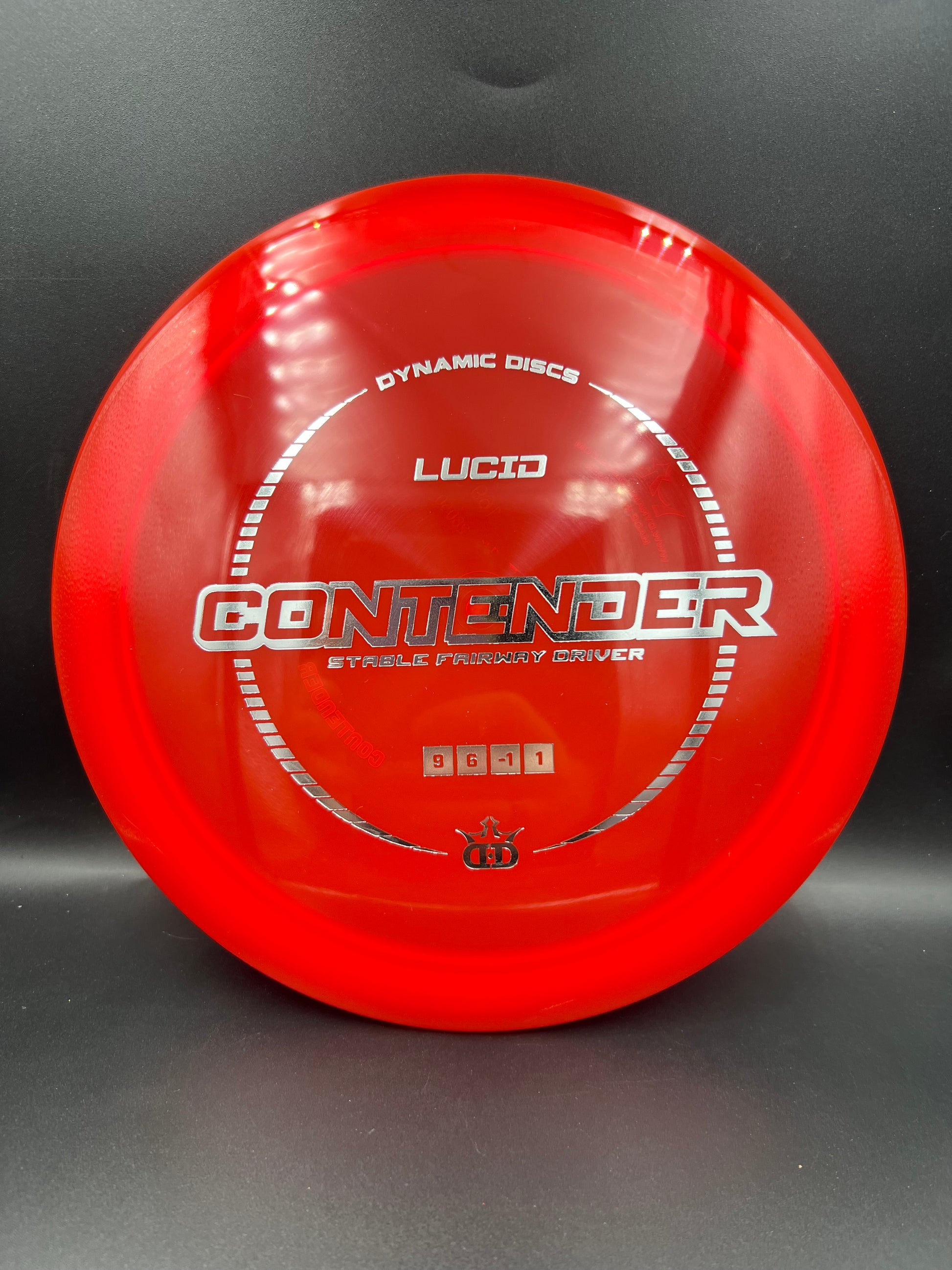 Dynamic Discs Lucid Contender Red Silver Stamp - 169g