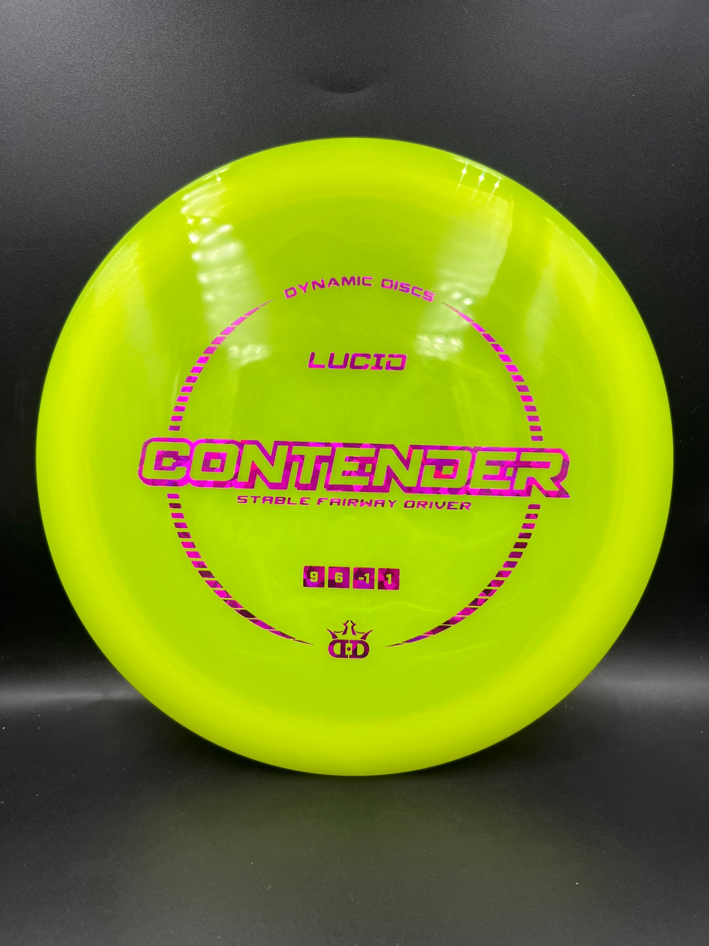 Dynamic Discs Lucid Contender Yellow Pink Stamp - 173g