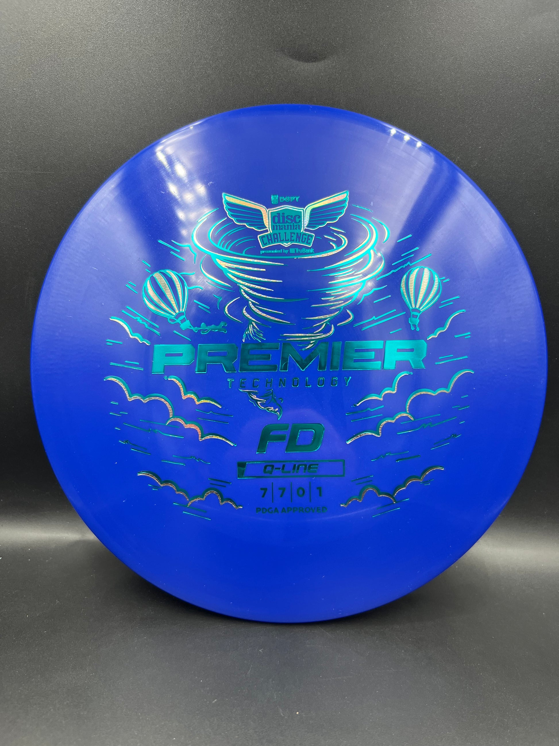 Discmania Q-Line Premier FD - Discmania Challenge Fundraiser Blue Blue Silver Stamp - 168g