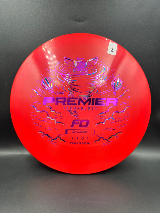 Discmania Q-Line Premier FD - Discmania Challenge Fundraiser Red Pink Wonderbread Stamp (2) - 169g