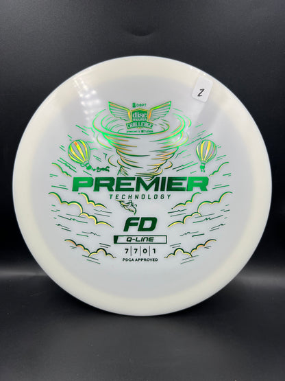 Discmania Q-Line Premier FD - Discmania Challenge Fundraiser White Green Gold Stamp (2) - 169g