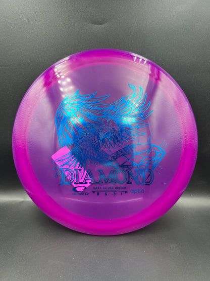 Lat64 Opto Diamond Pinkish Purple Blue Stamp - 157g