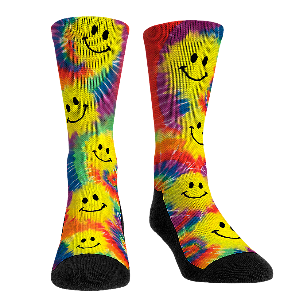 Tie Dye Smiley Socks